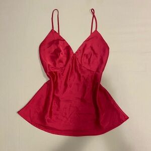 La Vie En Rose Hot Pink Satin Top